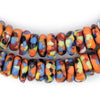 Bright Medley Fused Rondelle Recycled Glass Beads