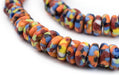 Bright Medley Fused Rondelle Recycled Glass Beads - The Bead Chest