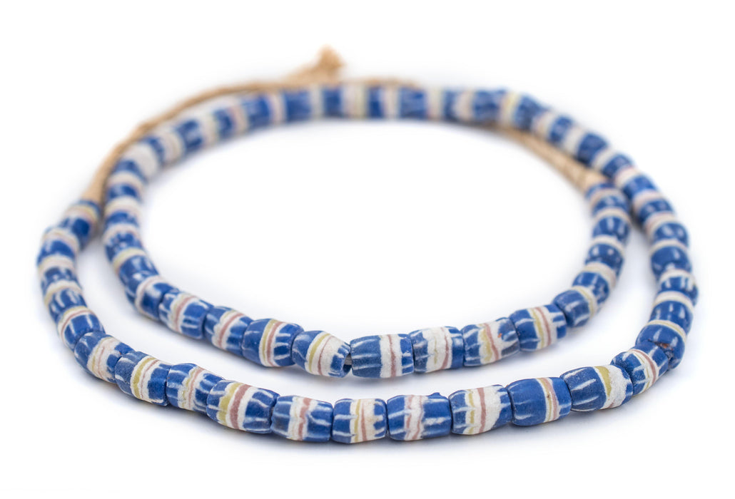 Cobalt Blue Strawstack Sandcast Beads - The Bead Chest