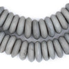 Matte Grey Disk Bone Mala Beads (14mm)