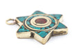 Turquoise & Coral Nepal Star of David Pendant - The Bead Chest