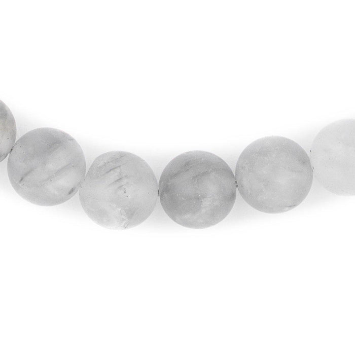 Matte Round Cloudy Quartz Beads (12mm) - The Bead Chest