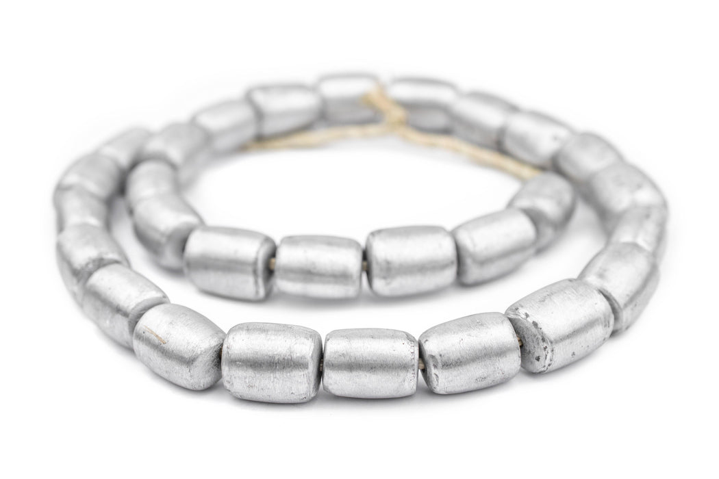 Barrel Maasai Silver Beads (20x16mm) - The Bead Chest