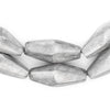 Faceted Elongated Maasai Silver Beads (32x14mm)