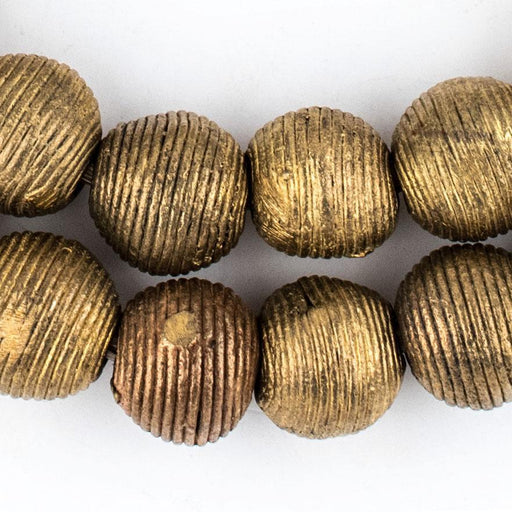 Wound Round Brass Beads (17mm) - The Bead Chest