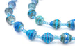 Aqua Turquoise Recycled Paper Beads from Uganda - The Bead Chest