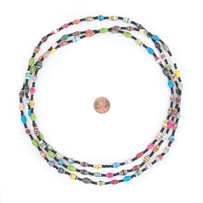 Beach Recycled Paper Beads from Uganda (Extra Small) - The Bead Chest