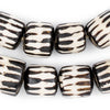 Chevron Design Batik Bone Beads (Barrel)