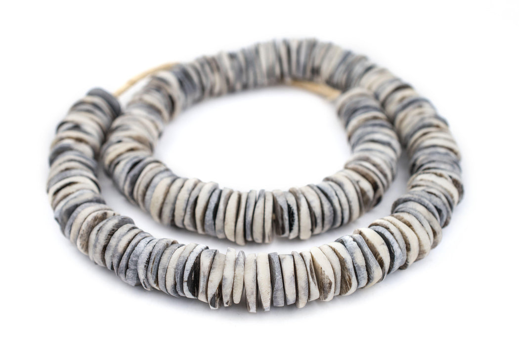 Grey Coconut Bone Heishi Beads (18mm) - The Bead Chest