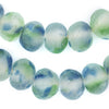 Jumbo Blue-Green Swirl Recycled Glass Beads (24mm)