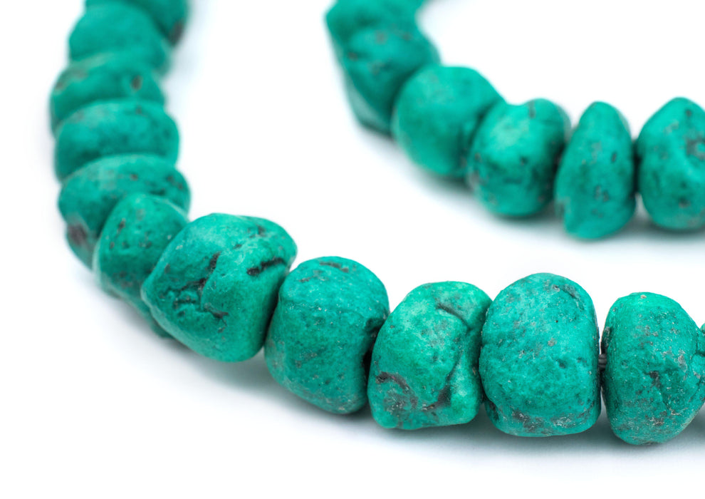 Amazonite Moroccan Pottery Beads (Chunk) - The Bead Chest
