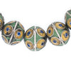 Artisanal Enameled Multicolor Silver Berber Beads