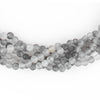 Matte Round Cloudy Quartz Beads (4mm)