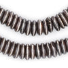 Brown Striped Disk Bone Mala Beads (4x14mm)