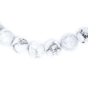 White Round Howlite Beads (12mm)