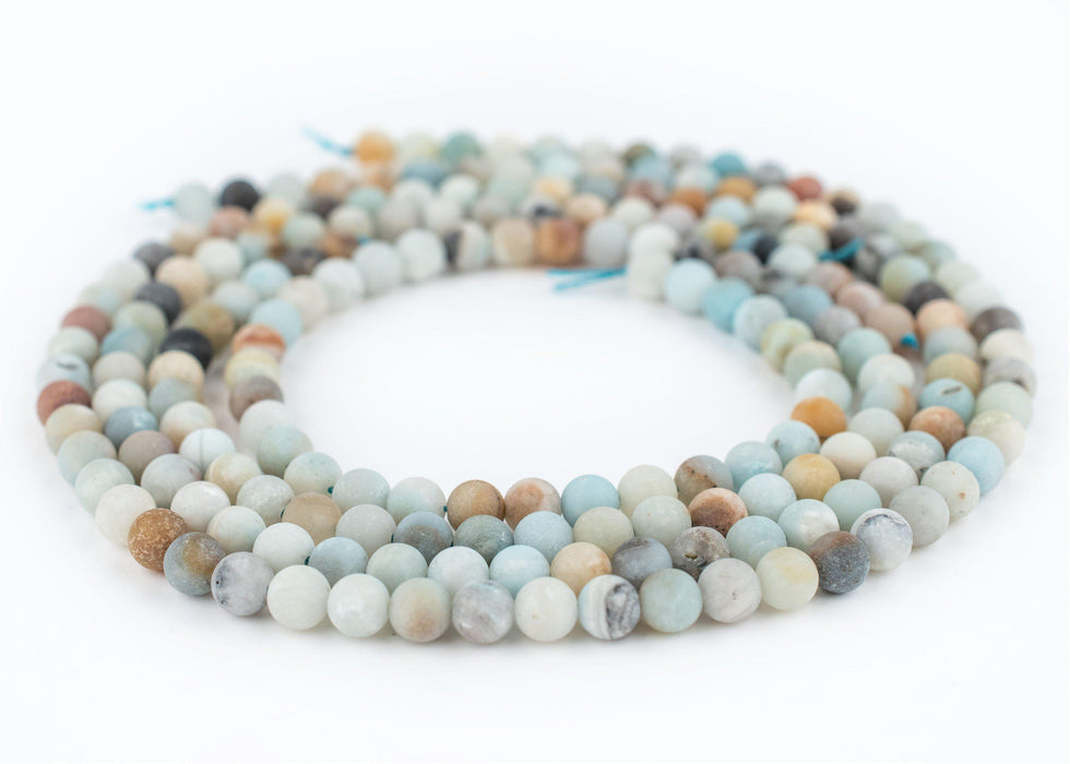 Matte Spherical Amazonite Stone Beads (6mm) - The Bead Chest