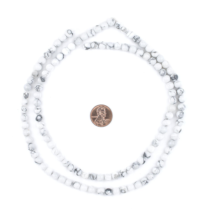 White Round Howlite Beads (6mm) - The Bead Chest