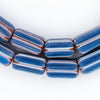 Blue & White Nepal Chevron Beads (15x9mm)