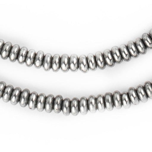 Smooth Silver Rondelle Beads (5mm) - The Bead Chest