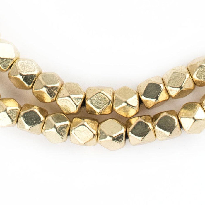 Gold Faceted Diamond Cut Beads (6mm) - The Bead Chest
