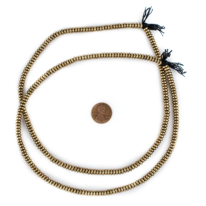 Smooth Brass Rondelle Beads (5mm) - The Bead Chest