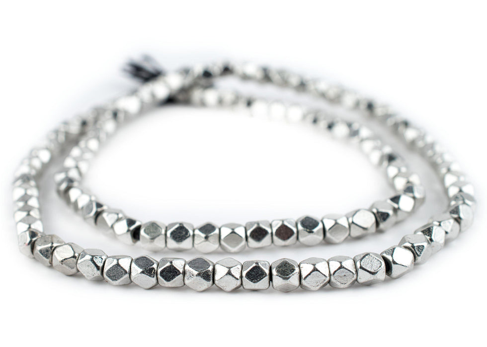 Silver Faceted Diamond Cut Beads (6mm) - The Bead Chest