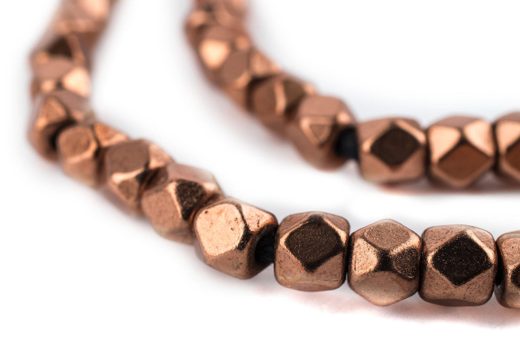 Copper Faceted Diamond Cut Beads (6mm) - The Bead Chest