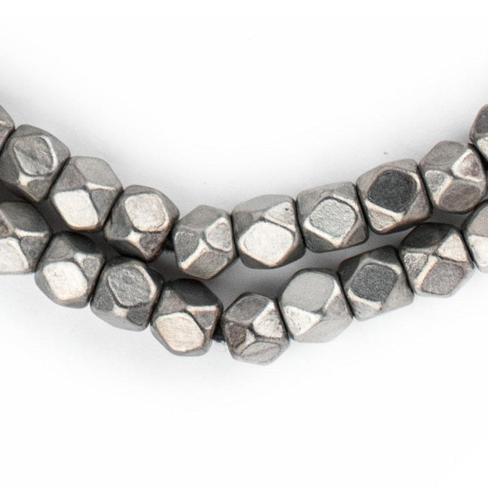 Dark Silver Faceted Diamond Cut Beads (6mm) - The Bead Chest