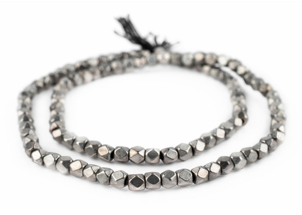 Dark Silver Faceted Diamond Cut Beads (6mm) - The Bead Chest