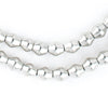 Smooth Bright Silver Bicone Beads (8x7mm)