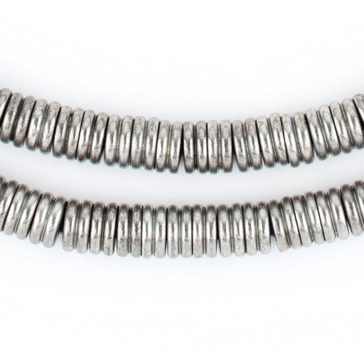Jumbo Silver Double Heishi Beads (9mm)