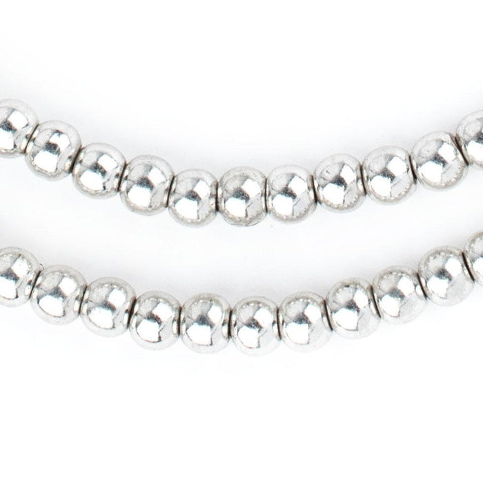 Bright Silver Round Sphere Beads (6mm) - The Bead Chest