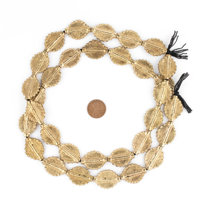 Brass Baule Sun Beads (26x19mm) - The Bead Chest