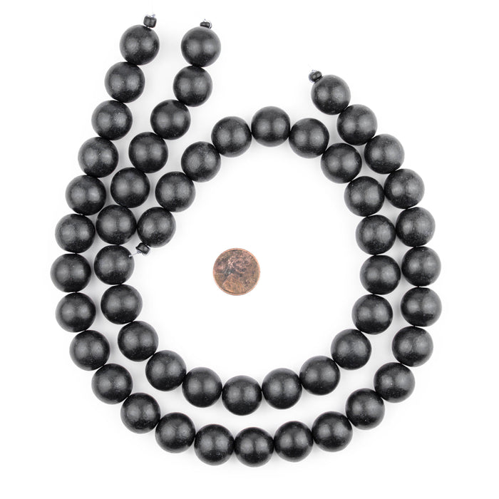 Black Natural Wood Beads (16mm) - The Bead Chest