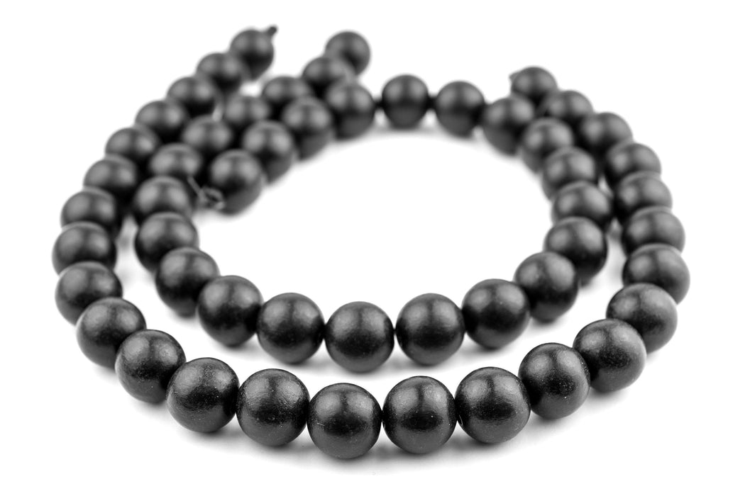 Black Natural Wood Beads (16mm) - The Bead Chest