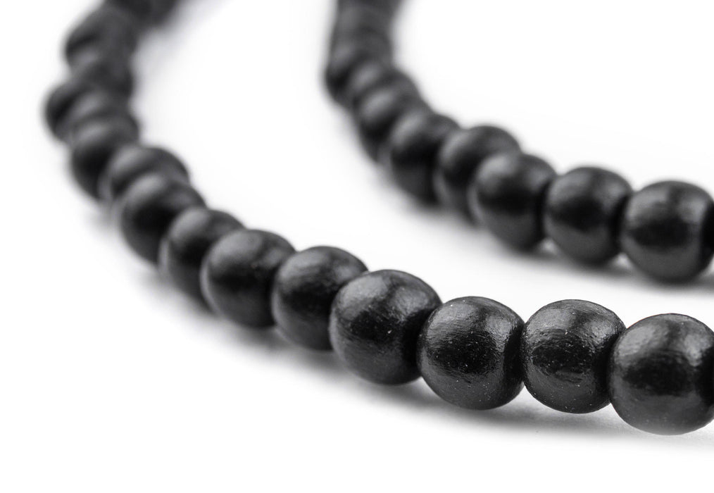 Black Natural Wood Beads (6mm) - The Bead Chest