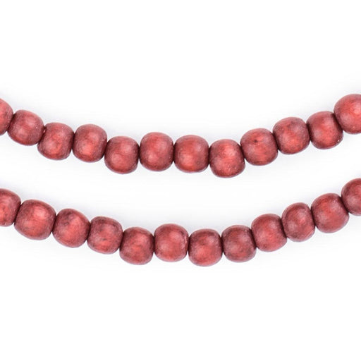 Cherry Red Natural Wood Beads (6mm) - The Bead Chest