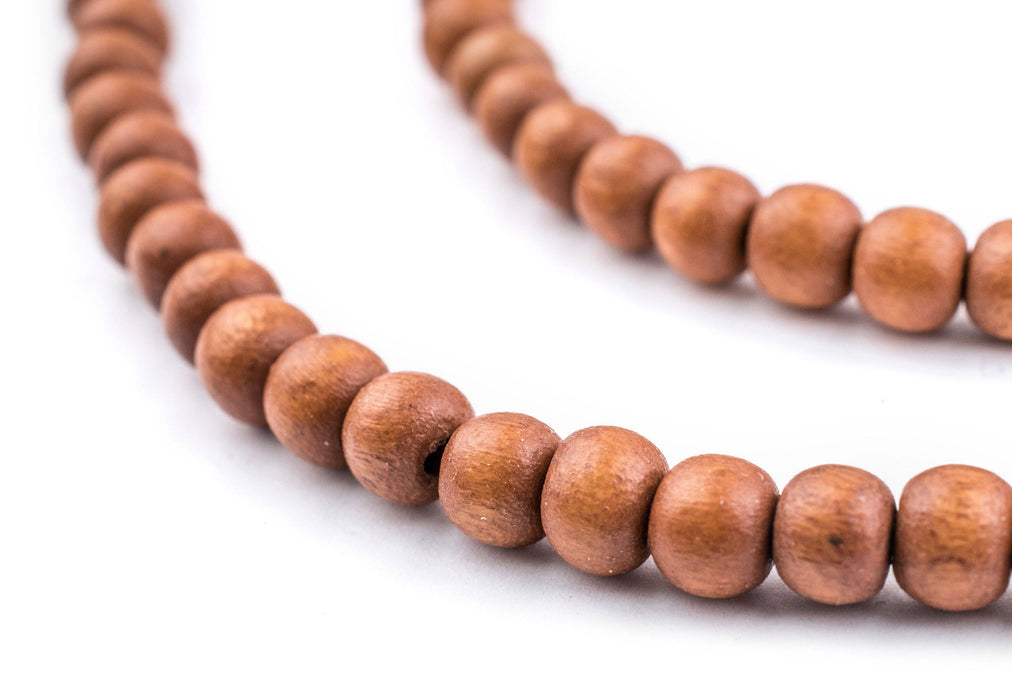 Light Brown Natural Wood Beads (6mm) - The Bead Chest