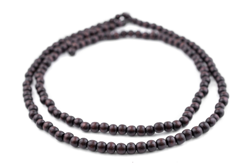 Dark Brown Natural Wood Beads (6mm) - The Bead Chest