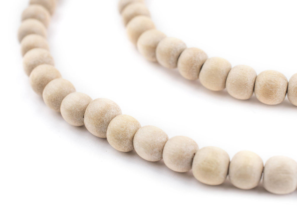 Cream Natural Wood Beads (6mm) - The Bead Chest