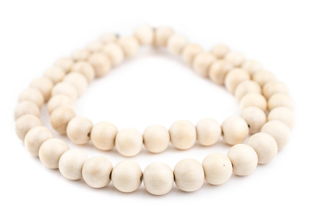 Cream Natural Wood Beads (16mm) - The Bead Chest