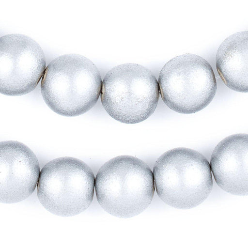 Silver Natural Wood Beads (16mm)