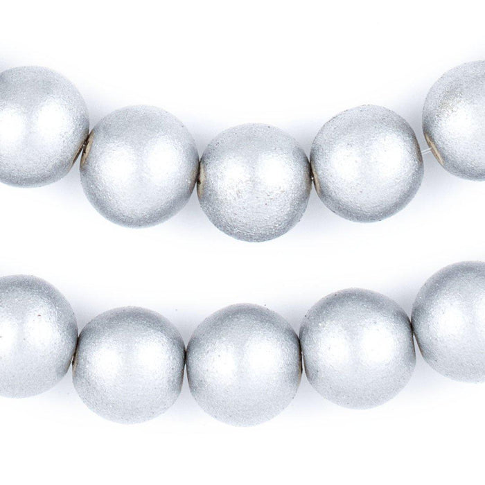 Silver Natural Wood Beads (16mm) - The Bead Chest