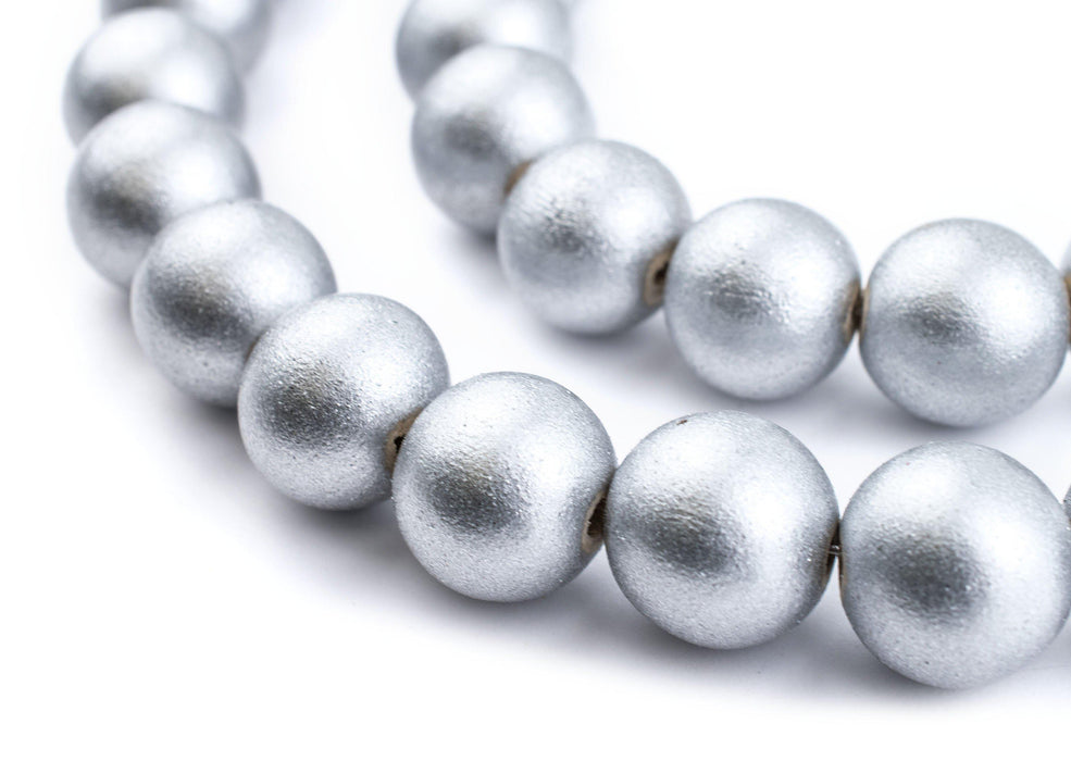 Silver Natural Wood Beads (16mm) - The Bead Chest