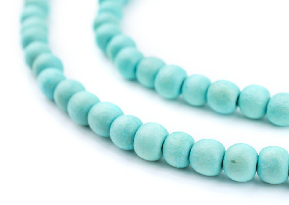 Mint Green Natural Wood Beads (6mm) - The Bead Chest