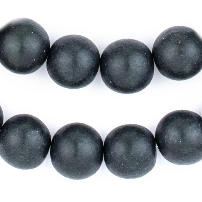 Charcoal Natural Wood Beads (16mm) - The Bead Chest