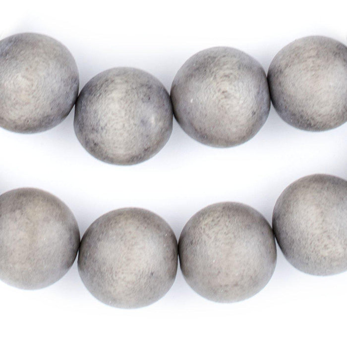 Grey Natural Wood Beads (20mm) - The Bead Chest