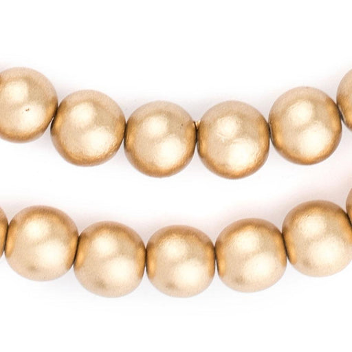 Gold Natural Wood Beads (10mm) - The Bead Chest