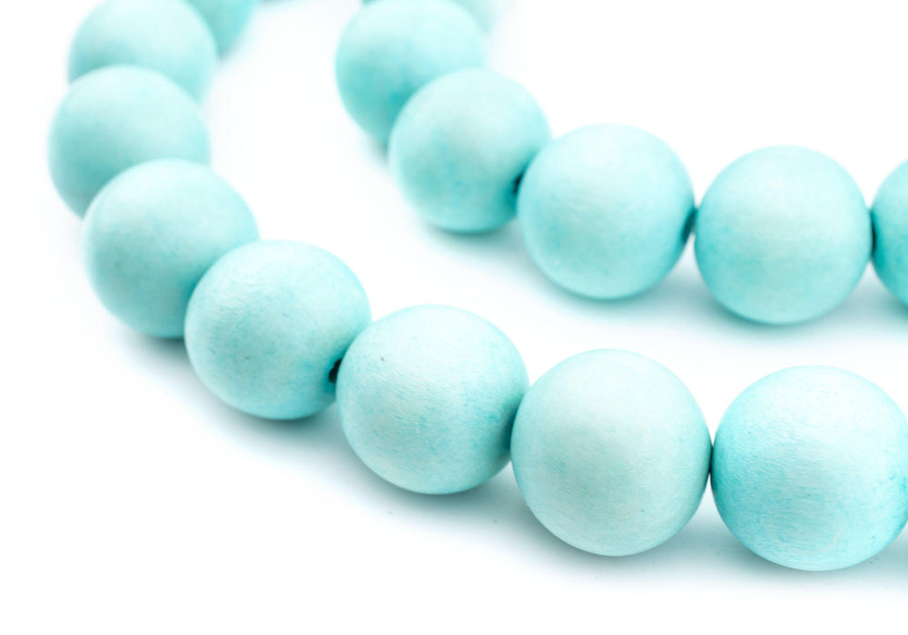 Mint Green Natural Wood Beads (20mm) - The Bead Chest