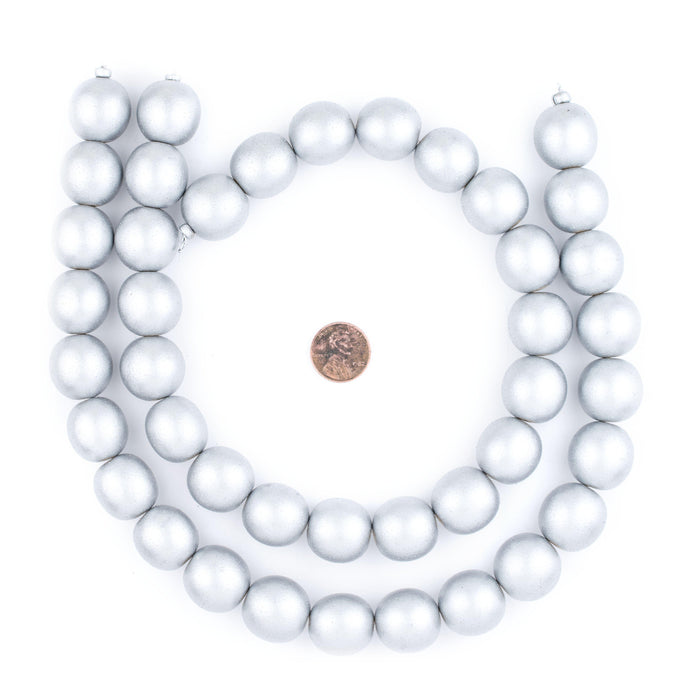 Silver Natural Wood Beads (20mm) - The Bead Chest